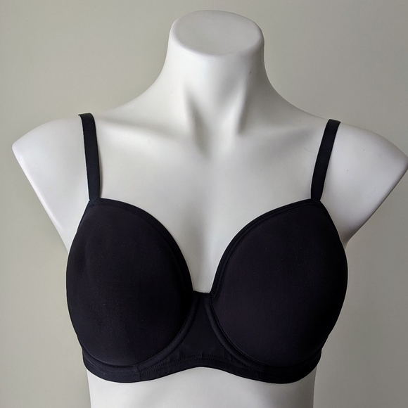 NWT HANRO Smooth Illusion Spacer T-Shirt Underwire Bra in Black - Picture 3 of 10